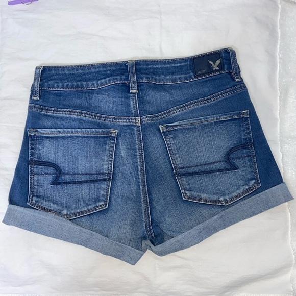 Women’s American Eagle hi-rise shortie AOE super stretch Jean shorts Sz 6 - Picture 12 of 13